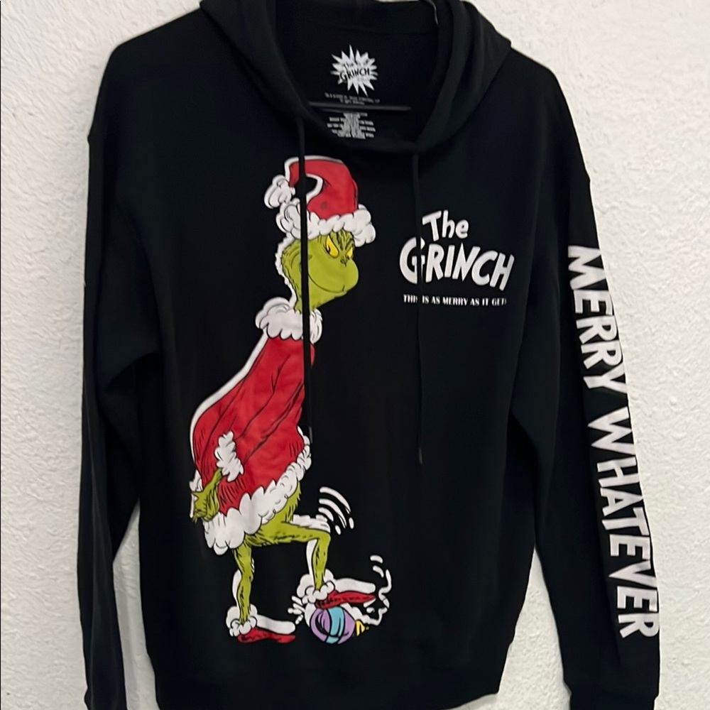 The Grinch Black Hoodie with Festive Design